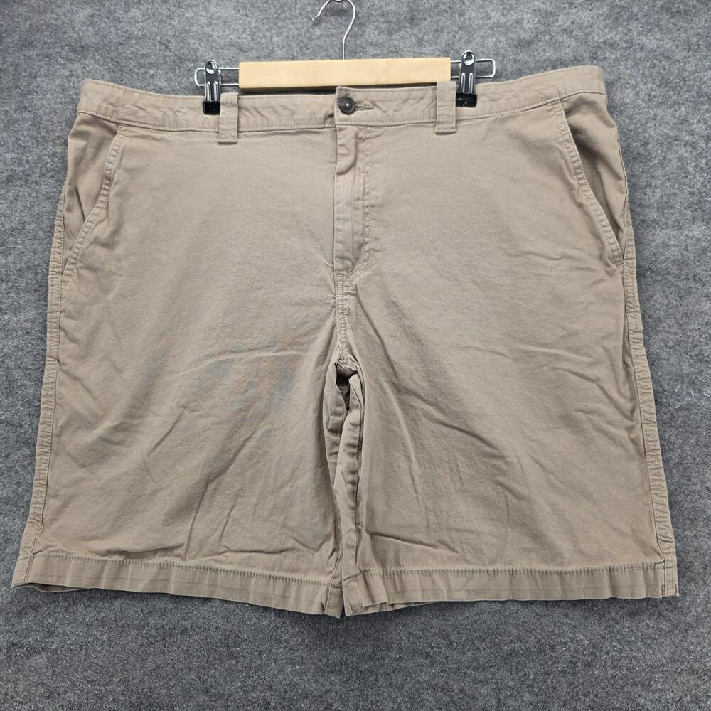 Magellan Outdoors Shorts Mens 42W Khaki Chino Flat Front Cotton Stretch Casual